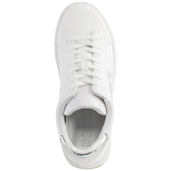 NEW DKNY women's abeni arch lace up sneaker in bright white/silver - Picture 2 of 4